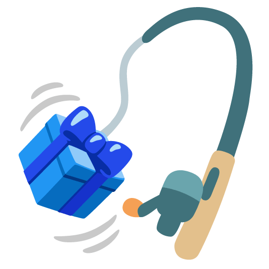 gift fishing pole and fish