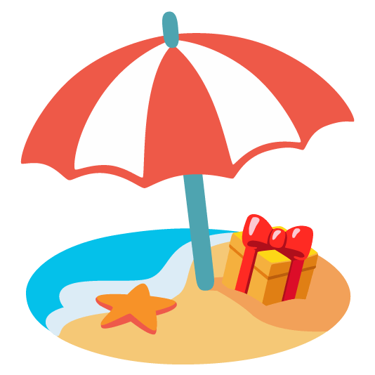 gift beach with umbrella