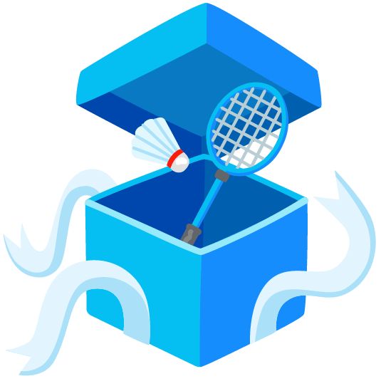 gift badminton racquet and shuttlecock