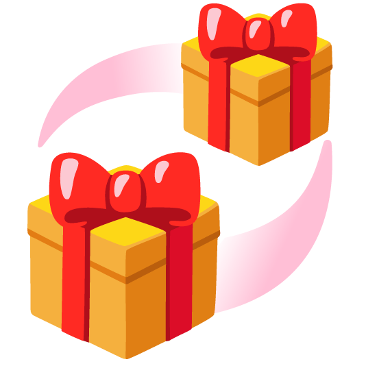 gift revolving hearts