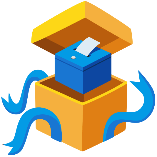 gift ballot box with ballot