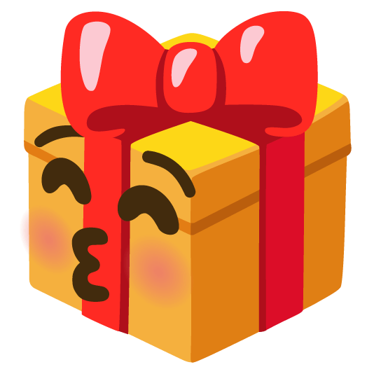 gift kissing closed eyes