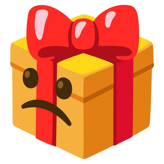 gift slightly frowning face