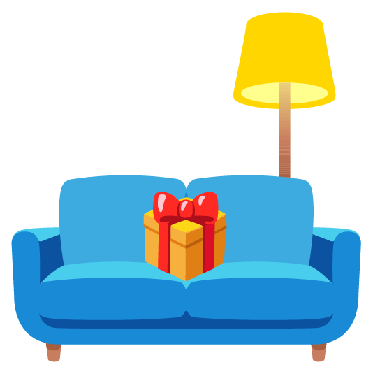 gift couch and lamp