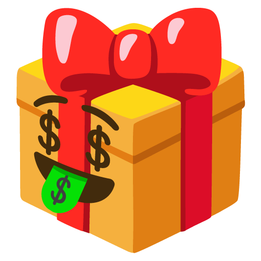 gift money mouth face