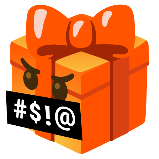 gift face with symbols on mouth