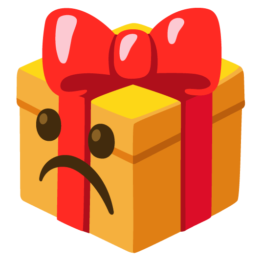 gift white frowning face