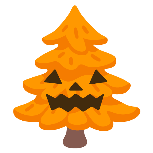 jack o lantern evergreen tree