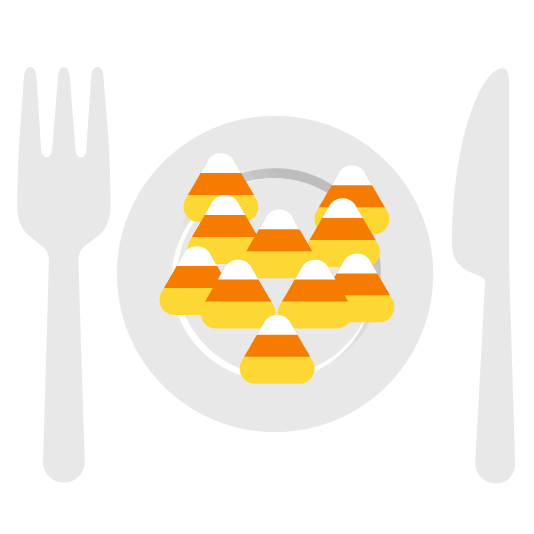 jack o lantern knife fork plate