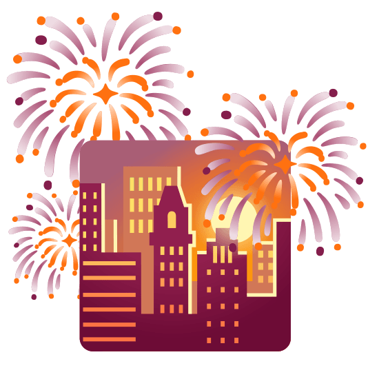 fireworks city sunrise