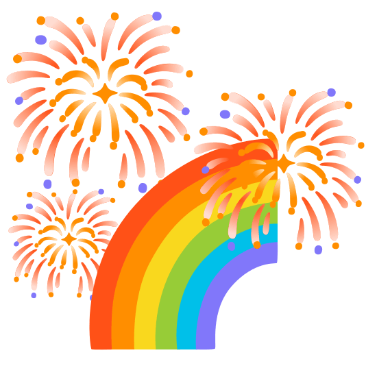 fireworks rainbow