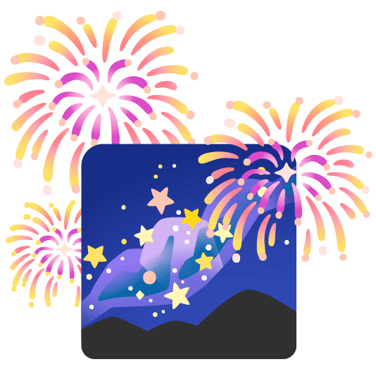 fireworks milky way