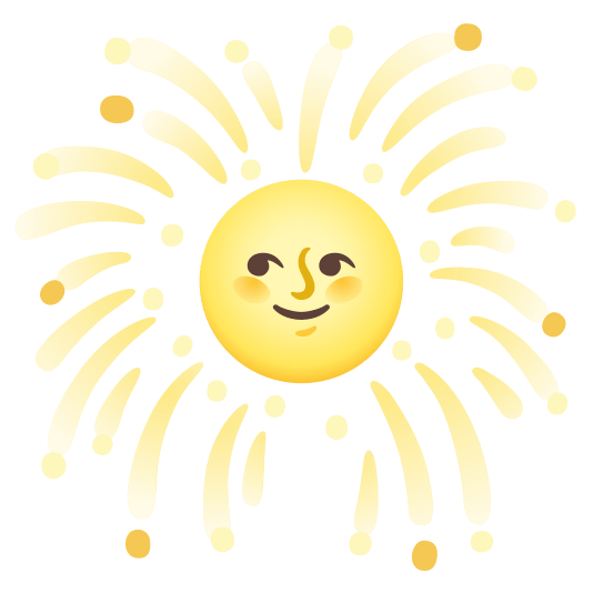 fireworks full moon with face