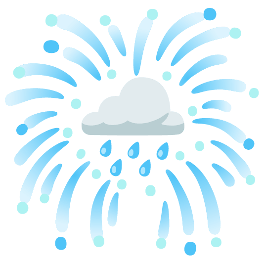 fireworks rain cloud