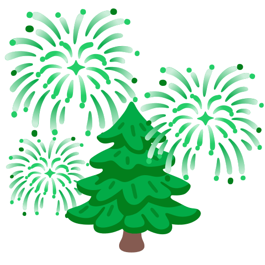 fireworks evergreen tree