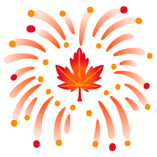 fireworks maple leaf
