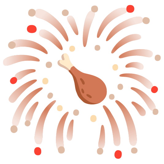 fireworks poultry leg