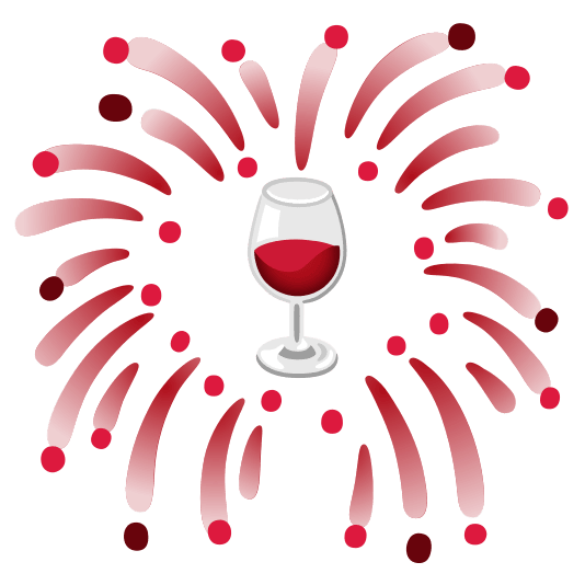 fireworks wine glass