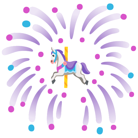 fireworks carousel horse