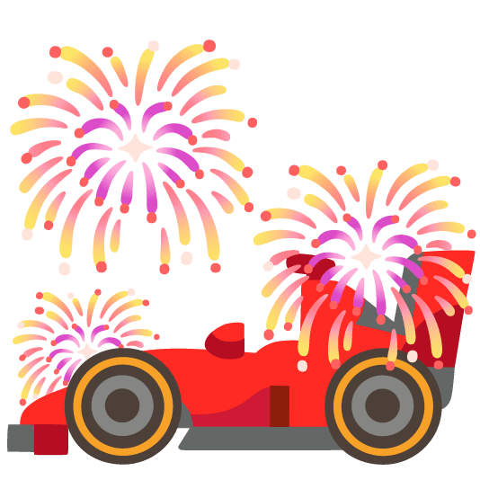 fireworks racing car