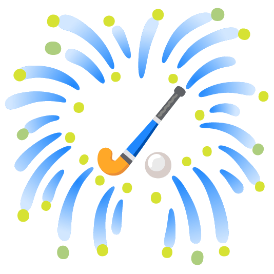 fireworks field hockey stick and ball