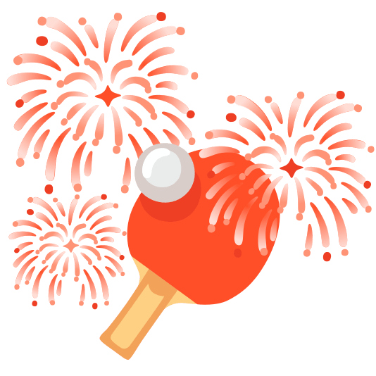 fireworks table tennis paddle and ball