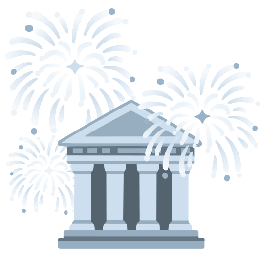 fireworks classical building