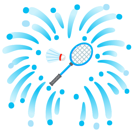 fireworks badminton racquet and shuttlecock