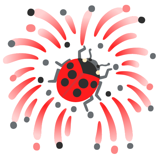 fireworks ladybug