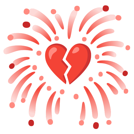 fireworks broken heart