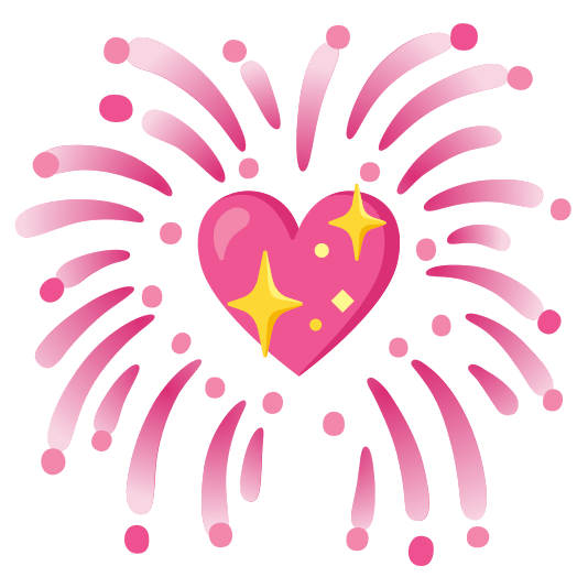 fireworks sparkling heart