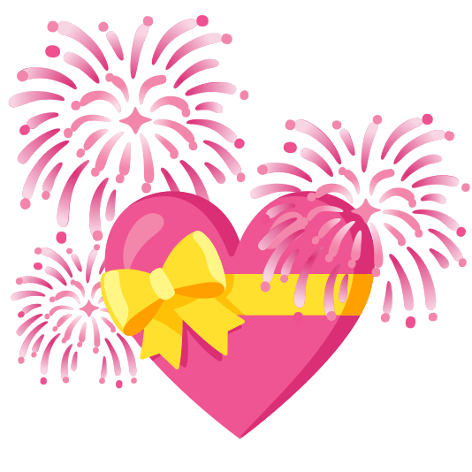 fireworks gift heart
