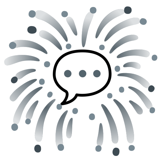 fireworks speech balloon