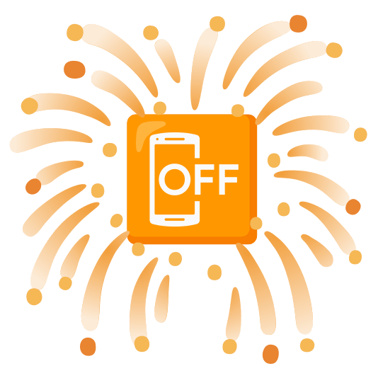 fireworks mobile phone off