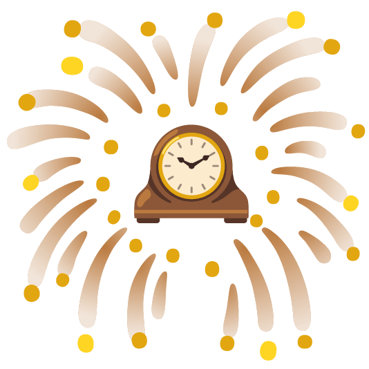 fireworks mantelpiece clock