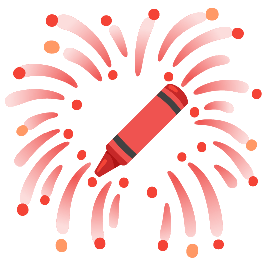 fireworks lower left crayon