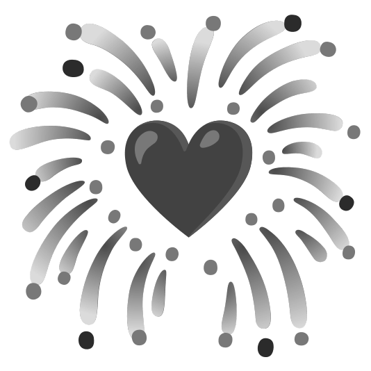 fireworks black heart