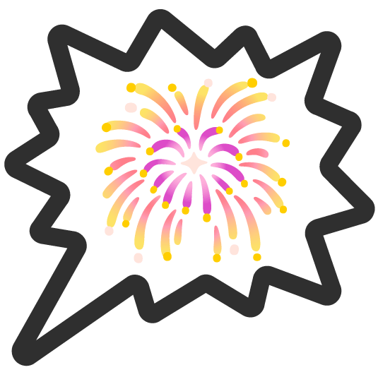 fireworks right anger bubble