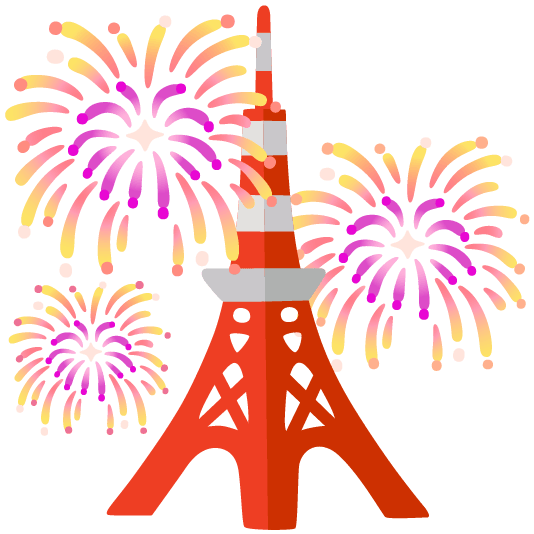fireworks tokyo tower