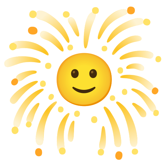 fireworks slightly smiling face