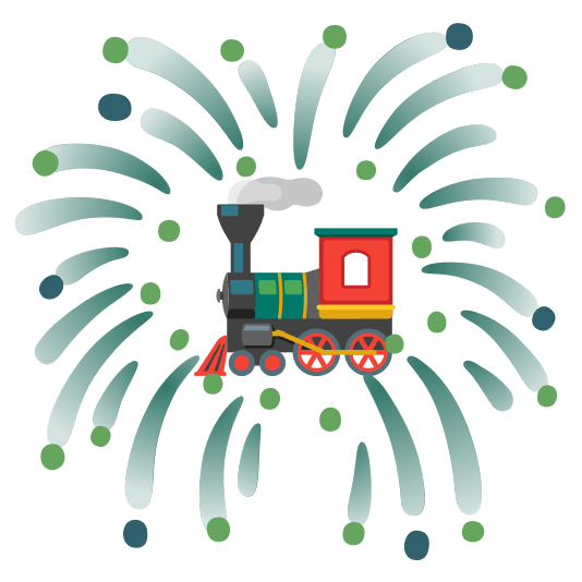 fireworks steam locomotive