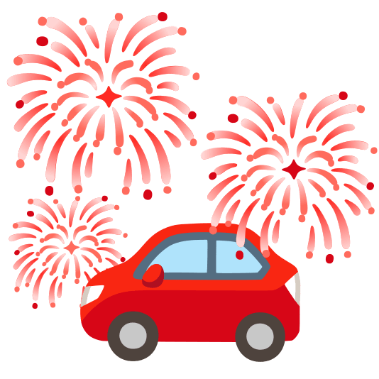 fireworks car