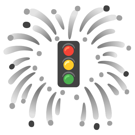 fireworks vertical traffic light