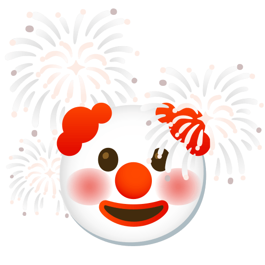 fireworks clown face