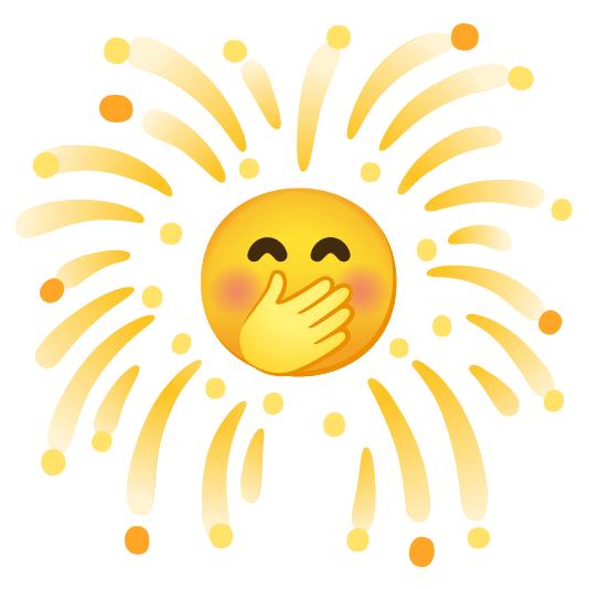 fireworks face with hand over mouth