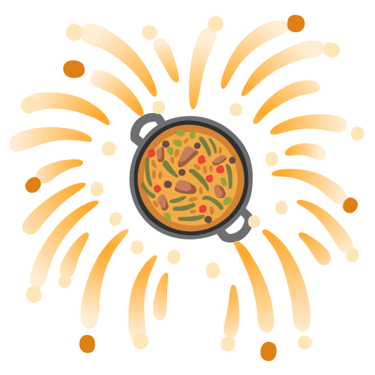 fireworks shallow pan of food