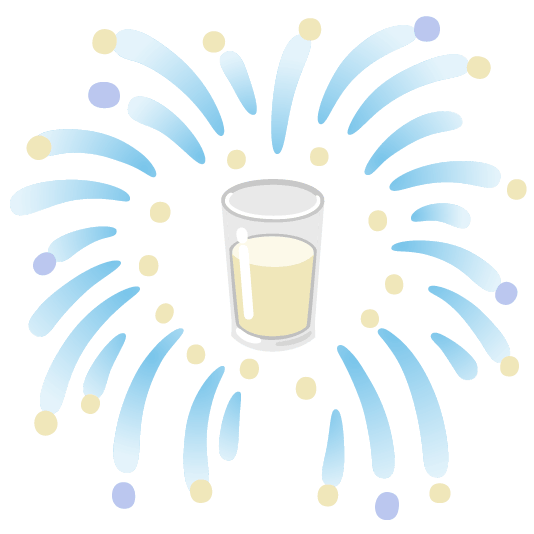 fireworks glass of milk