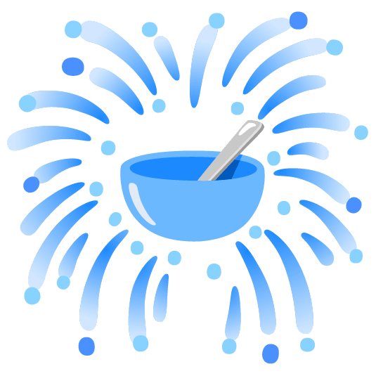 fireworks bowl with spoon