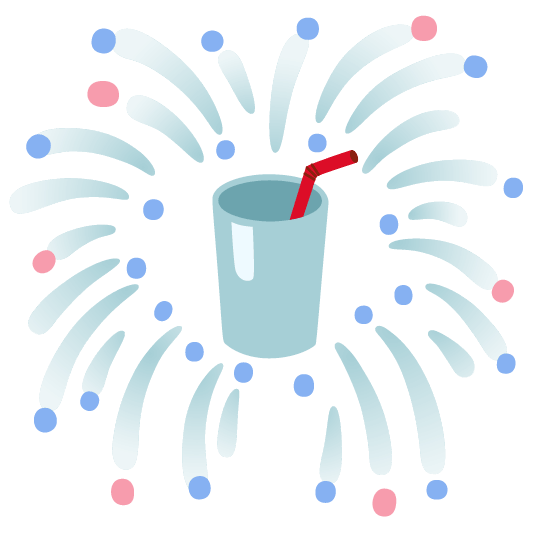 fireworks cup with straw