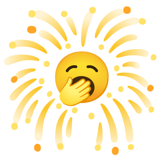 fireworks yawning face